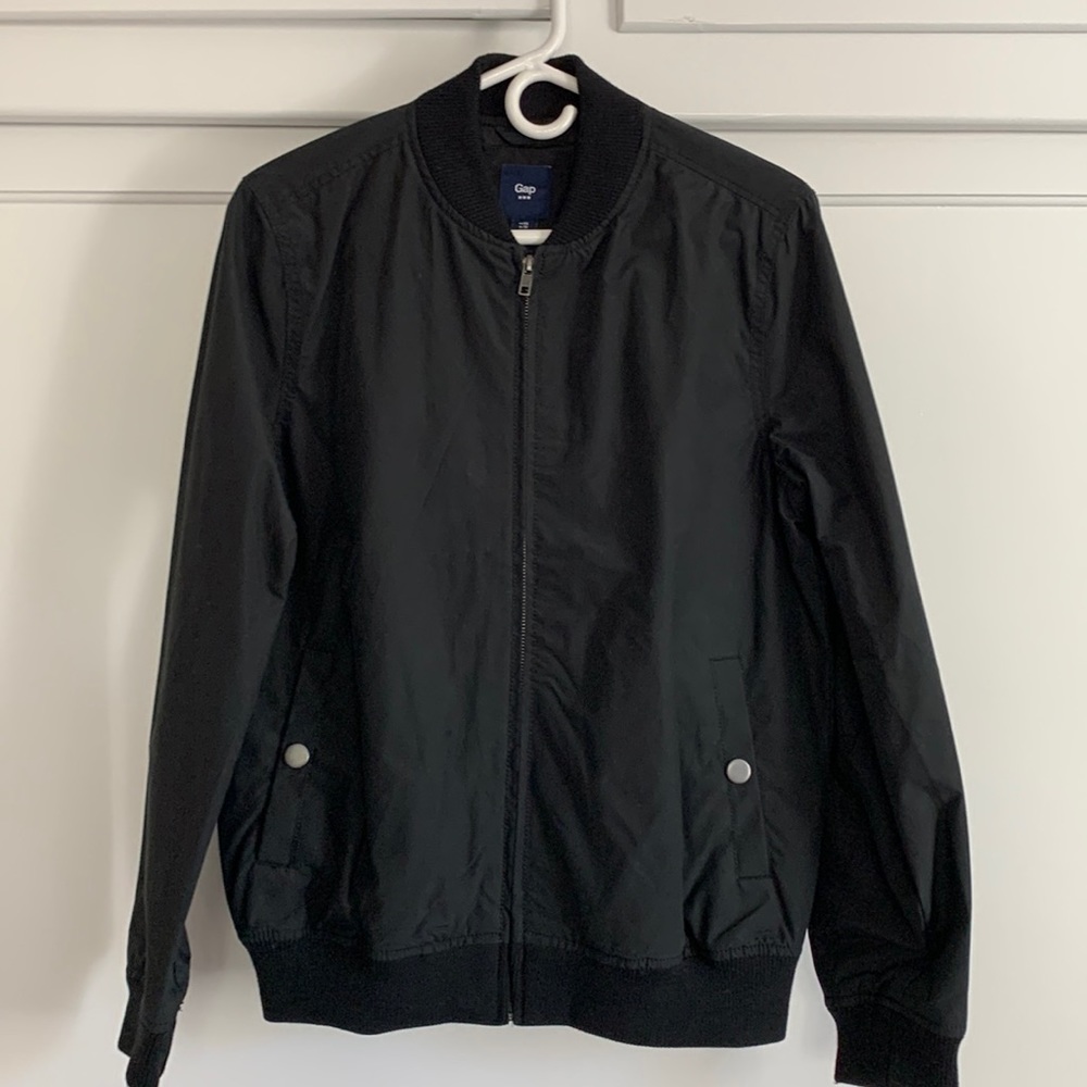Gap Factory men’s black cotton lightweight bomber jacket